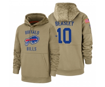 Buffalo Bills #10 Cole Beasley Nike Tan 2019 Salute To Service Name & Number Sideline Therma Pullover Hoodie
