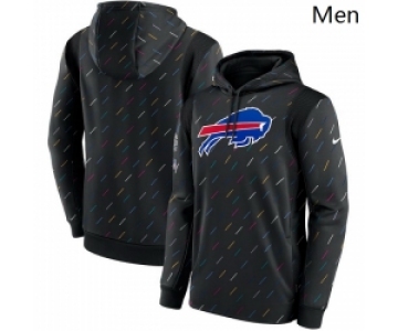 Men Buffalo Bills Nike Charcoal 2021 NFL Crucial Catch Therma Pullover Hoodie