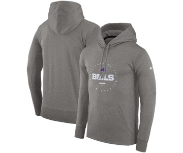 Men's Buffalo Bills Nike Charcoal Sideline Property Of Wordmark Logo Performance Pullover Hoodie