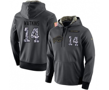 NFL Men's Nike Buffalo Bills #14 Sammy Watkins Stitched Black Anthracite Salute to Service Player Performance Hoodie