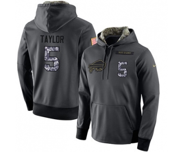 NFL Men's Nike Buffalo Bills #5 Tyrod Taylor Stitched Black Anthracite Salute to Service Player Performance Hoodie