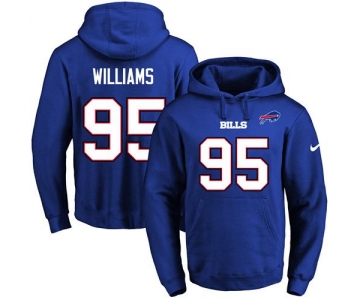 Nike Bills #95 Kyle Williams Royal Blue Name & Number Pullover NFL Hoodie