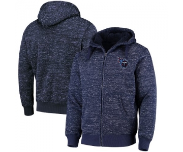 Men's Tennessee Titans G-III Sports by Carl Banks Heathered Navy Discovery Sherpa Full-Zip Jacket