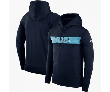 Men's Tennessee Titans Nike Navy Sideline Team Performance Pullover Hoodie