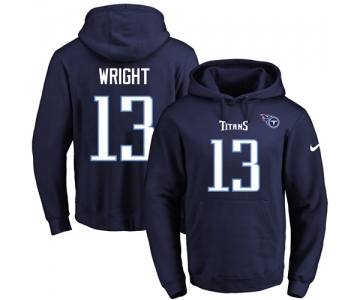 Nike Titans #13 Kendall Wright Navy Blue Name & Number Pullover NFL Hoodie