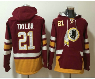 Men's Washington Redskins #21 Sean Taylor NEW Red Pocket Stitched NFL Pullover Hoodie