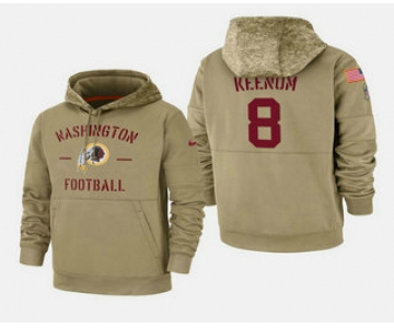 Men's Washington Redskins #8 Case Keenum 2019 Salute to Service Sideline Therma Pullover Hoodie