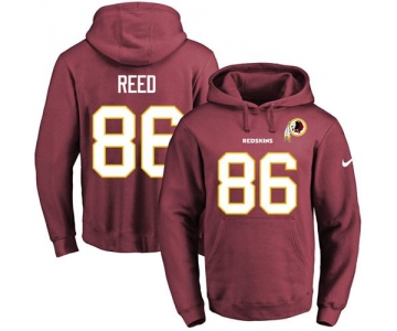 Nike Redskins #86 Jordan Reed Burgundy Red Name & Number Pullover NFL Hoodie