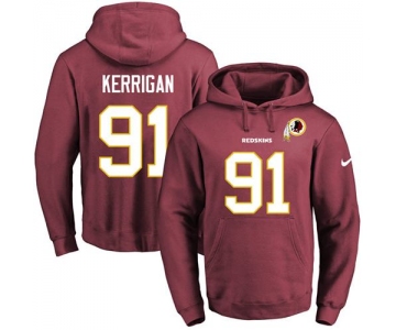 Nike Redskins #91 Ryan Kerrigan Burgundy Red Name & Number Pullover NFL Hoodie