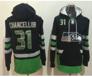 Men's Seattle Seahawks #31 Kam Chancellor NEW Navy Blue Pocket Stitched NFL Pullover Hoodie