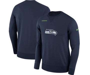 Men's Seattle Seahawks Nike Navy Sideline Team Logo Performance Sweatshirt