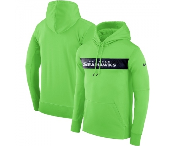 Men's Seattle Seahawks Nike Neon Green Sideline Team Performance Pullover Hoodie