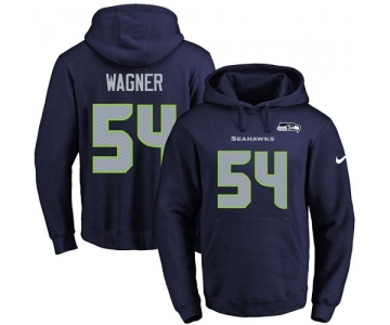 Nike Seahawks #54 Bobby Wagner Navy Blue Name & Number Pullover NFL Hoodie