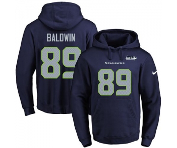 Nike Seahawks #89 Doug Baldwin Navy Blue Name & Number Pullover NFL Hoodie