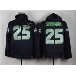 Nike Seattle Seahawks #25 Richard Sherman Navy Blue Hoodie