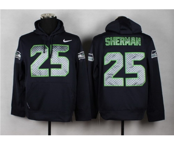 Nike Seattle Seahawks #25 Richard Sherman Navy Blue Hoodie