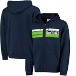 Seattle Seahawks Majestic Touchback Full-Zip Hoodie - Navy