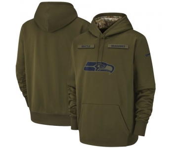 Seattle Seahawks Nike Salute to Service Sideline Therma Performance Pullover Hoodie - Olive