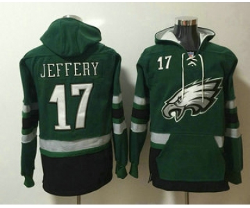 Men's Philadelphia Eagles #17 Alshon Jeffery NEW Midnight Green Pocket Stitched NFL Pullover Hoodie