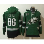 Men's Philadelphia Eagles #86 Zach Ertz NEW Midnight Green Pocket Stitched NFL Pullover Hoodie