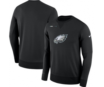 Men's Philadelphia Eagles Nike Black Sideline Team Logo Performance Sweatshirt