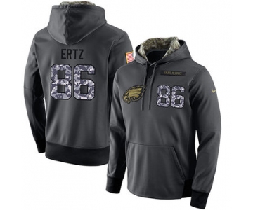 NFL Men's Nike Philadelphia Eagles #86 Zach Ertz Stitched Black Anthracite Salute to Service Player Performance Hoodie