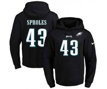 Nike Eagles #43 Darren Sproles Black Name & Number Pullover NFL Hoodie