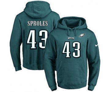 Nike Eagles #43 Darren Sproles Midnight Green Name & Number Pullover NFL Hoodie