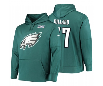 Philadelphia Eagles #77 Andre Dillard Nike NFL 100 Primary Logo Circuit Name & Number Pullover Hoodie Midnight Green