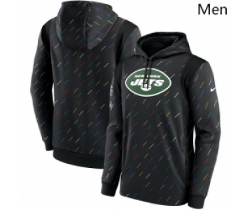 Men New York Jets Nike Charcoal 2021 NFL Crucial Catch Therma Pullover Hoodie