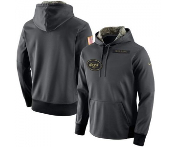 Men's New York Jets Nike Anthracite Salute to Service Player Performance Hoodie