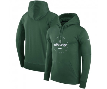 Men's New York Jets Nike Green Sideline Property Of Wordmark Logo Performance Pullover Hoodie