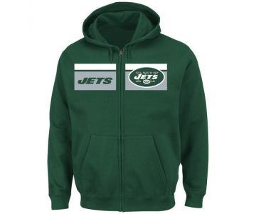 New York Jets Majestic Touchback Full-Zip Hoodie - Green