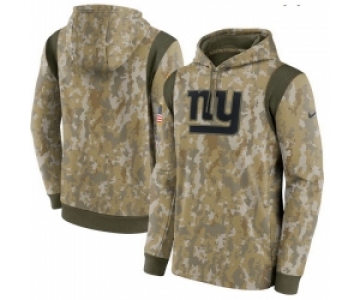 Men New York Giants Nike Camo 2021 Salute To Service Therma Performance Pullover Hoodie