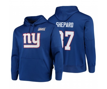 New York Giants #87 Sterling Shepard Nike NFL 100 Primary Logo Circuit Name & Number Pullover Hoodie Royal