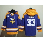 Men's Minnesota Vikings #33 Dalvin Cook Purple Yellow Ageless Must-Have Lace-Up Pullover Hoodie