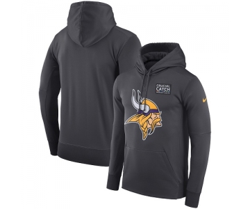 Men's Minnesota Vikings Nike Anthracite Crucial Catch Performance Pullover Hoodie