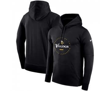 Men's Minnesota Vikings Nike Black Sideline Property Of Wordmark Logo Performance Pullover Hoodie