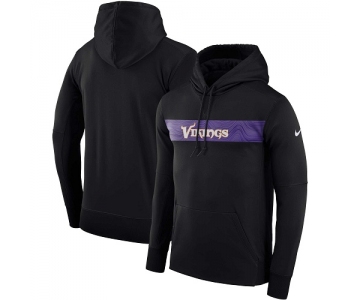 Men's Minnesota Vikings Nike Black Sideline Team Performance Pullover Hoodie