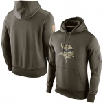 Men's Minnesota Vikings Nike Olive Salute To Service KO Performance Hoodie