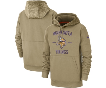 Men's Minnesota Vikings Nike Tan 2019 Salute to Service Sideline Therma Pullover Hoodie