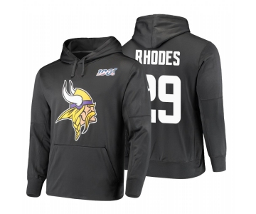 Minnesota Vikings #29 Xavier Rhodes Nike NFL 100 Primary Logo Circuit Name & Number Pullover Hoodie Anthracite