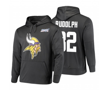 Minnesota Vikings #82 Kyle Rudolph Nike NFL 100 Primary Logo Circuit Name & Number Pullover Hoodie Anthracite