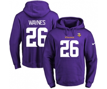 Nike Vikings #26 Trae Waynes Purple Name & Number Pullover NFL Hoodie