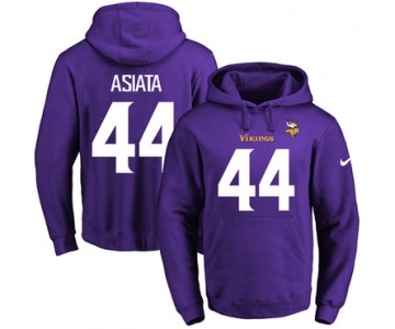 Nike Vikings #44 Matt Asiata Purple Name & Number Pullover NFL Hoodie