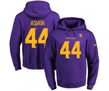 Nike Vikings #44 Matt Asiata Purple(Gold No.) Name & Number Pullover NFL Hoodie