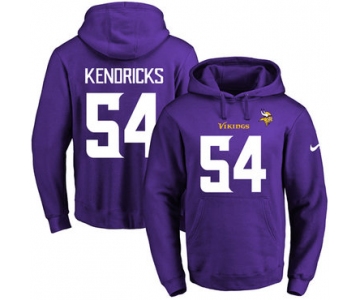 Nike Vikings #54 Eric Kendricks Purple Name & Number Pullover NFL Hoodie