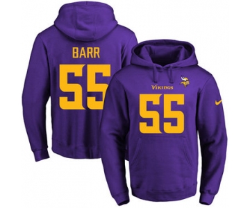 Nike Vikings #55 Anthony Barr Purple(Gold No.) Name & Number Pullover NFL Hoodie