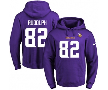 Nike Vikings #82 Kyle Rudolph Purple Name & Number Pullover NFL Hoodie