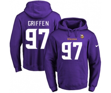 Nike Vikings #97 Everson Griffen Purple Name & Number Pullover NFL Hoodie